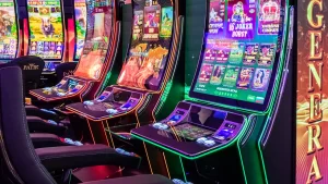 Jogador coletando prêmio em máquina de slot